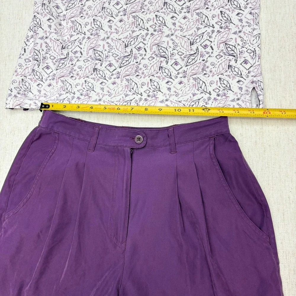 Fairway Outfitters Purple Leaf Print Polo Shirt and Pleated Shorts Golf Set 6 M